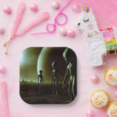 SF Graue Außerirdischen 1 Pappteller (Party)