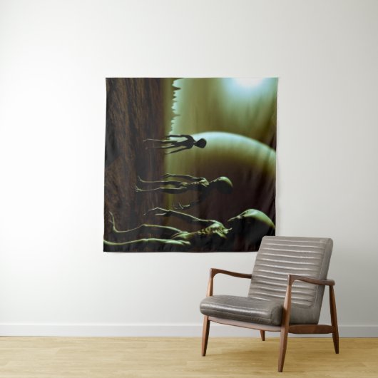 SF Graue Außerirdischen 1 Wandteppich (Beispiel (Horizontal))