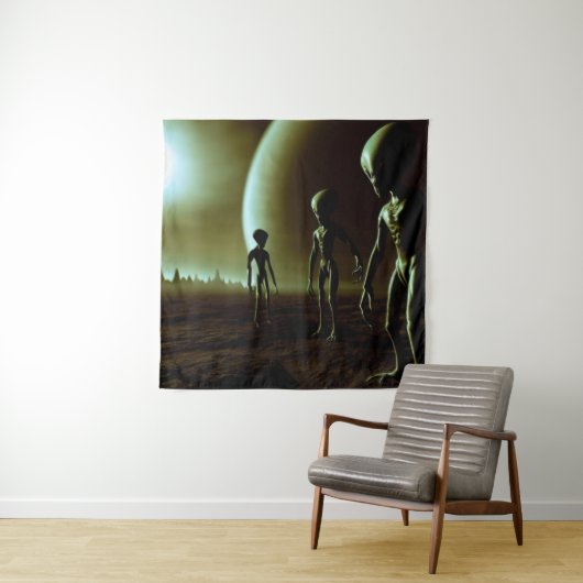 SF Graue Außerirdischen 1 Wandteppich (Beispiel)