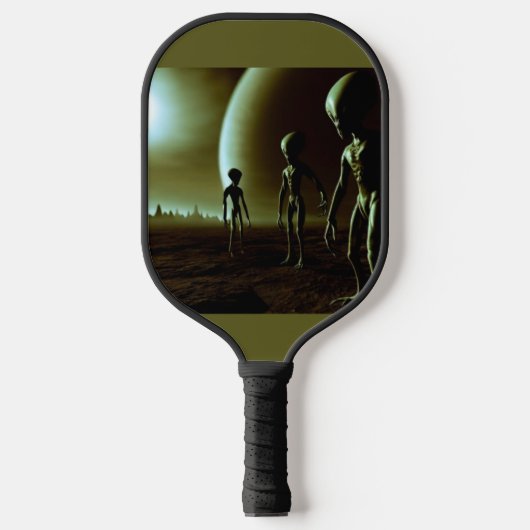 SF Graue Außerirdischen auf Alien Planet (1) Pickleball Schläger (Vorderseite)