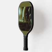 SF Graue Außerirdischen auf Alien Planet (1) Pickleball Schläger (Links)