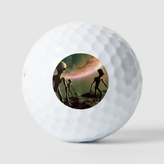 SF Graue Außerirdischen auf Alien Planet (2) Golfball (Vorderseite)