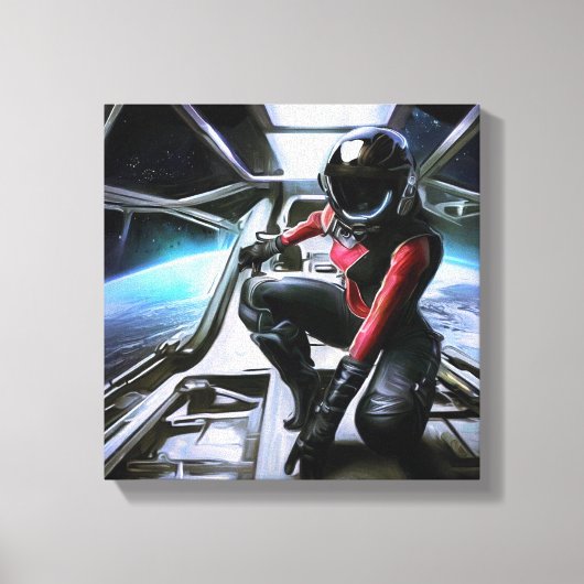 SF Hero Abard Spaceship 2 Leinwanddruck (Vorderseite)