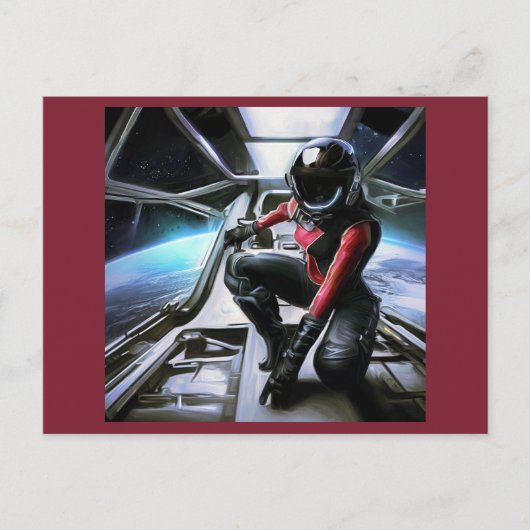 SF Hero Abard Spaceship 2 Postkarte (Vorderseite)