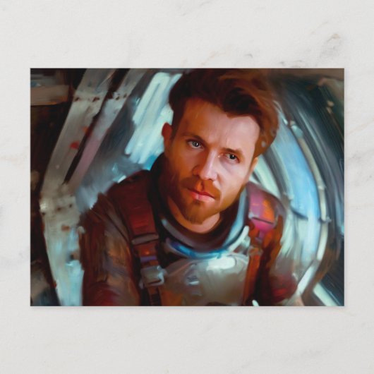 SF Hero Abard Spaceship 4 Postkarte (Vorderseite)