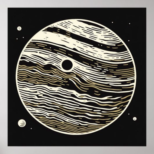 SF Jupiter Woodcut 1 Poster (Vorne)