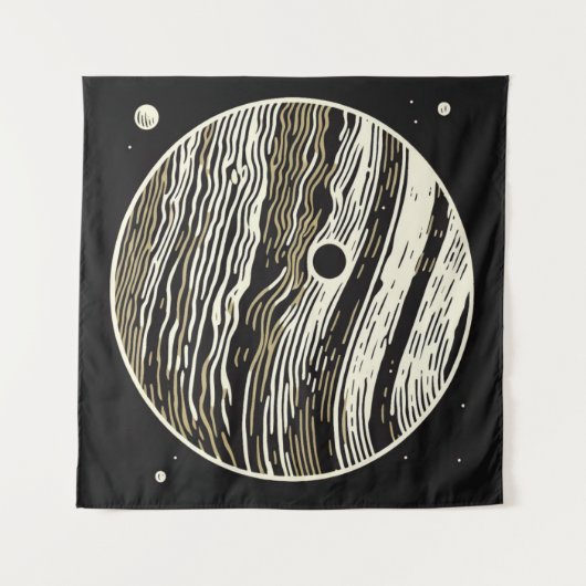 SF Jupiter Woodcut 1 Wandteppich (Vorderseite (Horizontal))