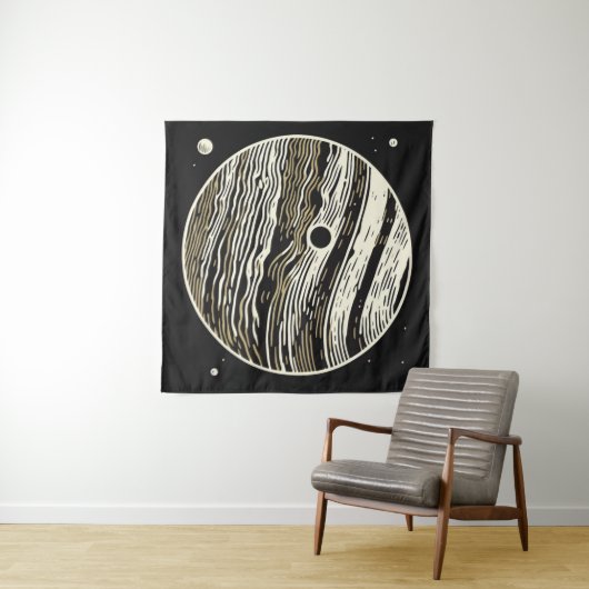 SF Jupiter Woodcut 1 Wandteppich (Beispiel (Horizontal))