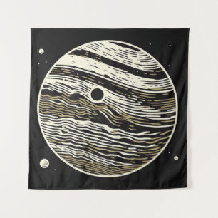 SF Jupiter Woodcut 1 Wandteppich