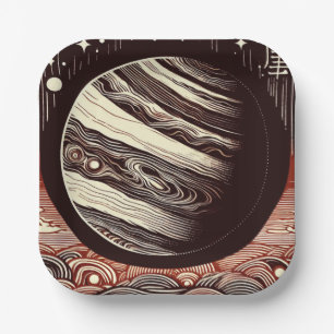 SF Jupiter Woodcut 2 Pappteller