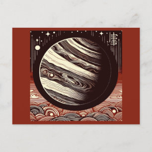 SF Jupiter Woodcut 2 Postkarte