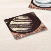 SF Jupiter Woodcut 2 Rechteckiger Pappuntersetzer (angewinkelt)