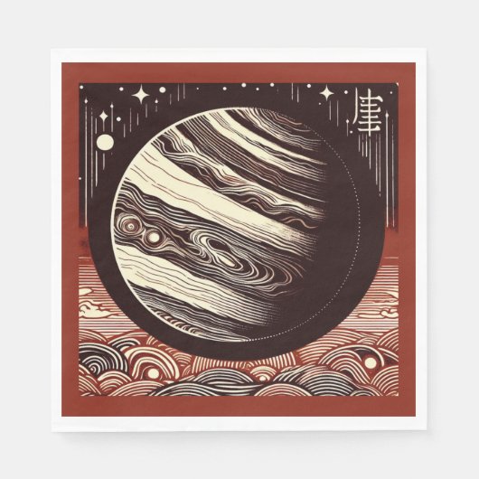 SF Jupiter Woodcut 2 Serviette (Vorderseite)