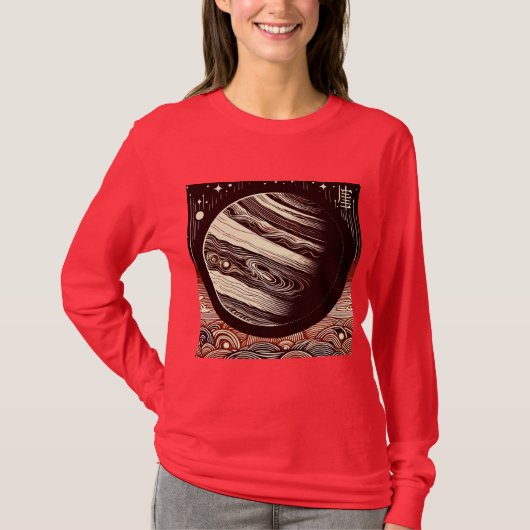SF Jupiter Woodcut 2 T-Shirt (Vorderseite)