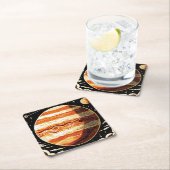 SF Jupiter Woodcut 3 Rechteckiger Pappuntersetzer (Vor Ort)