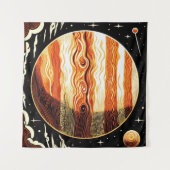 SF Jupiter Woodcut 3 Wandteppich (Vorderseite (Horizontal))