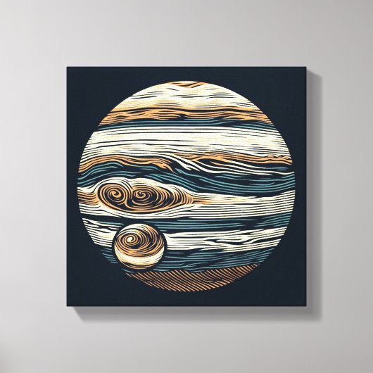 SF Jupiter Woodcut 4 Leinwanddruck (Vorderseite)