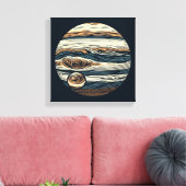 SF Jupiter Woodcut 4 Leinwanddruck (Insitu (Wohnzimmer))