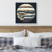 SF Jupiter Woodcut 4 Leinwanddruck (Insitu (Schlafzimmer))