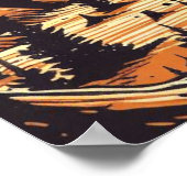 SF Mars Landschaft Holzschnitt 1 Poster (Ecke)