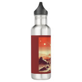 SF Mars Landschaft Holzschnitt 2 Edelstahlflasche (Links)