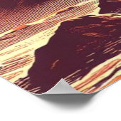 SF Mars Landschaft Holzschnitt 2 Poster (Ecke)
