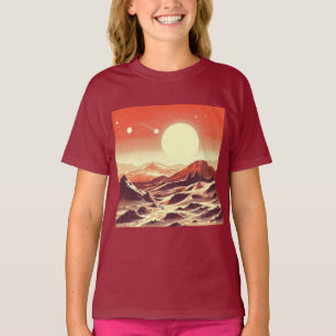 SF Mars Landschaft Holzschnitt 2 T-Shirt