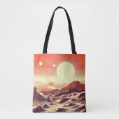 SF Mars Landschaft Holzschnitt 2 Tasche (Vorderseite)