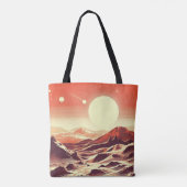 SF Mars Landschaft Holzschnitt 2 Tasche (Rückseite)