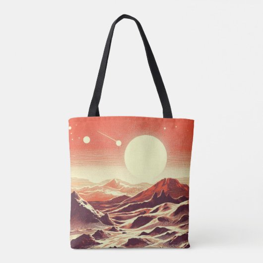 SF Mars Landschaft Holzschnitt 2 Tasche (Rückseite)
