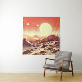 SF Mars Landschaft Holzschnitt 2 Wandteppich (Beispiel)