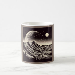 SF Mars Landschaft Holzschnitt 3 Kaffeetasse