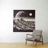 SF Mars Landschaft Holzschnitt 3 Wandteppich (Beispiel)