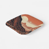 SF Mars Landschaft Holzschnitt 4 Pappteller (Gewinkelt)