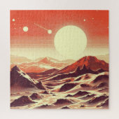 SF Marslandschaft Woodcut (2) Puzzle (Vertikal)