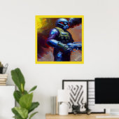 SF - Militärischer Held 4 Poster (Heimbüro)