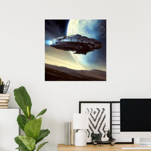 SF Orbit Spaceship 2 Poster (Heimbüro)
