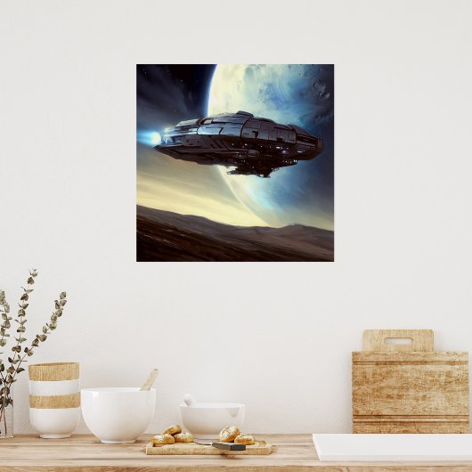 SF Orbit Spaceship 2 Poster (Küche)