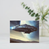 SF Orbit Spaceship 2 Postkarte (Stehend Vorderseite)