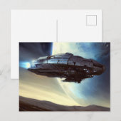 SF Orbit Spaceship 2 Postkarte (Vorne/Hinten)