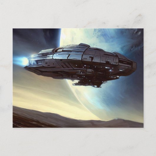 SF Orbit Spaceship 2 Postkarte (Vorderseite)