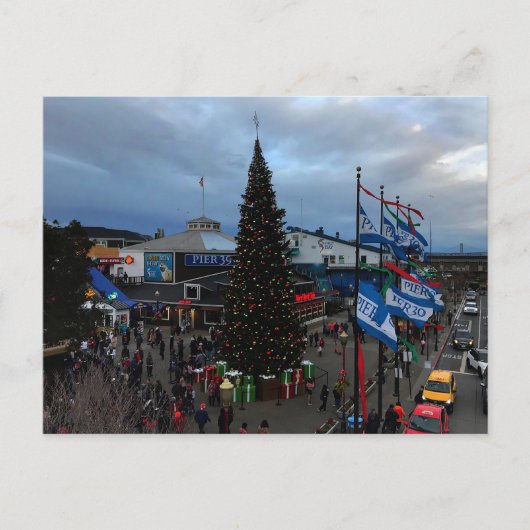 SF Pier 39 Christmas #1 Postkarte (Vorderseite)