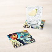 SF Pullzeitschrift Cover Style 2 Rechteckiger Pappuntersetzer (Vor Ort)