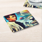 SF Pullzeitschrift Cover Style 2 Rechteckiger Pappuntersetzer (angewinkelt)