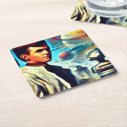 SF Pullzeitschrift Cover Style 2 Rechteckiger Pappuntersetzer (angewinkelt)