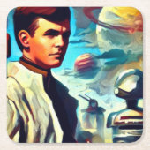 SF Pullzeitschrift Cover Style 2 Rechteckiger Pappuntersetzer (Vorderseite)