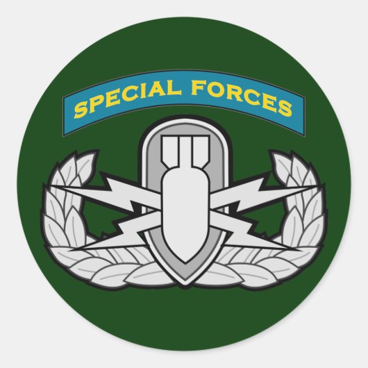 SF Q-Tab und EOD-Abzeichen Runder Aufkleber (Vorderseite)