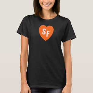 Sf San Fran Liebe Orange Herz Niedlich San Francis T-Shirt