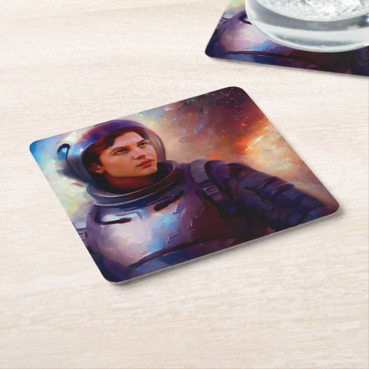 SF Space Hero 4 Rechteckiger Pappuntersetzer (angewinkelt)