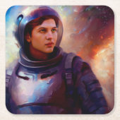 SF Space Hero 4 Rechteckiger Pappuntersetzer (Vorderseite)